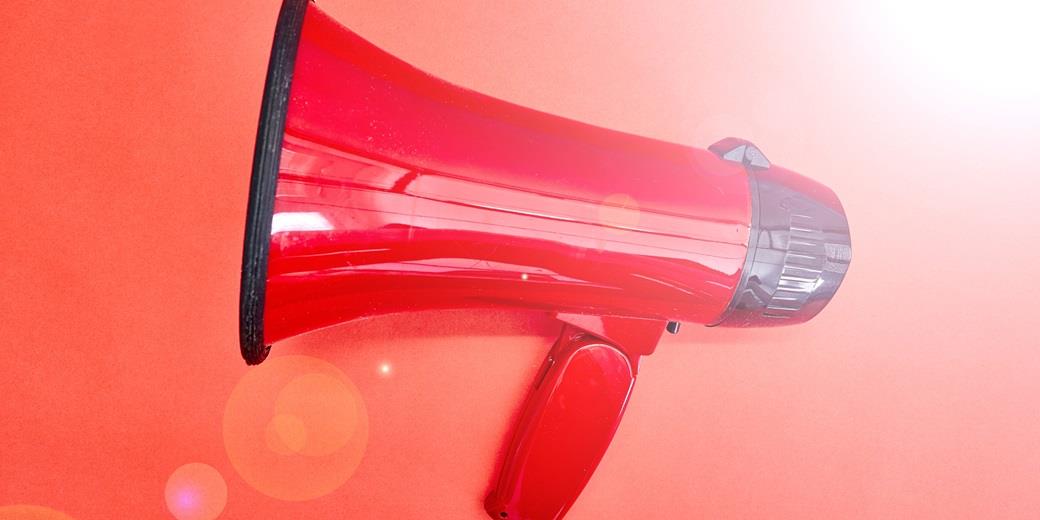 Red Megaphone for communication
