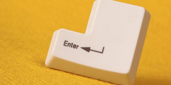 The ENTER key from a computer