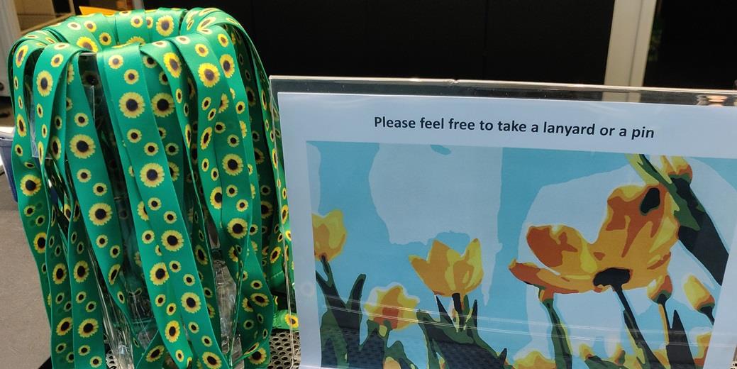 Sunflower lanyards in a jar