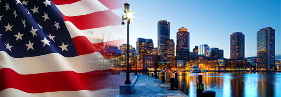 United States flag - Boston banner