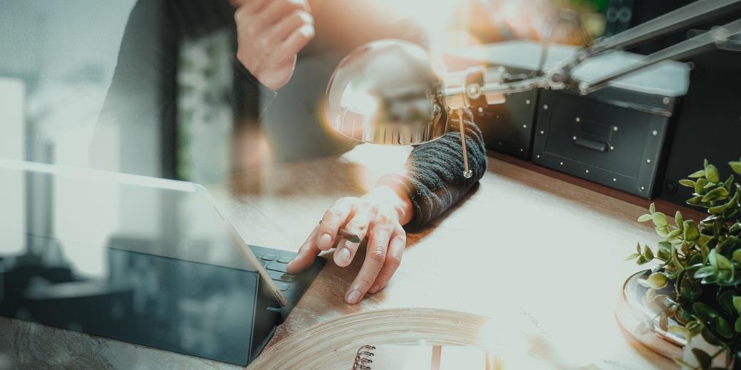 Person at computer working