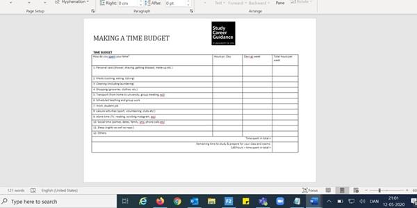 A time budget