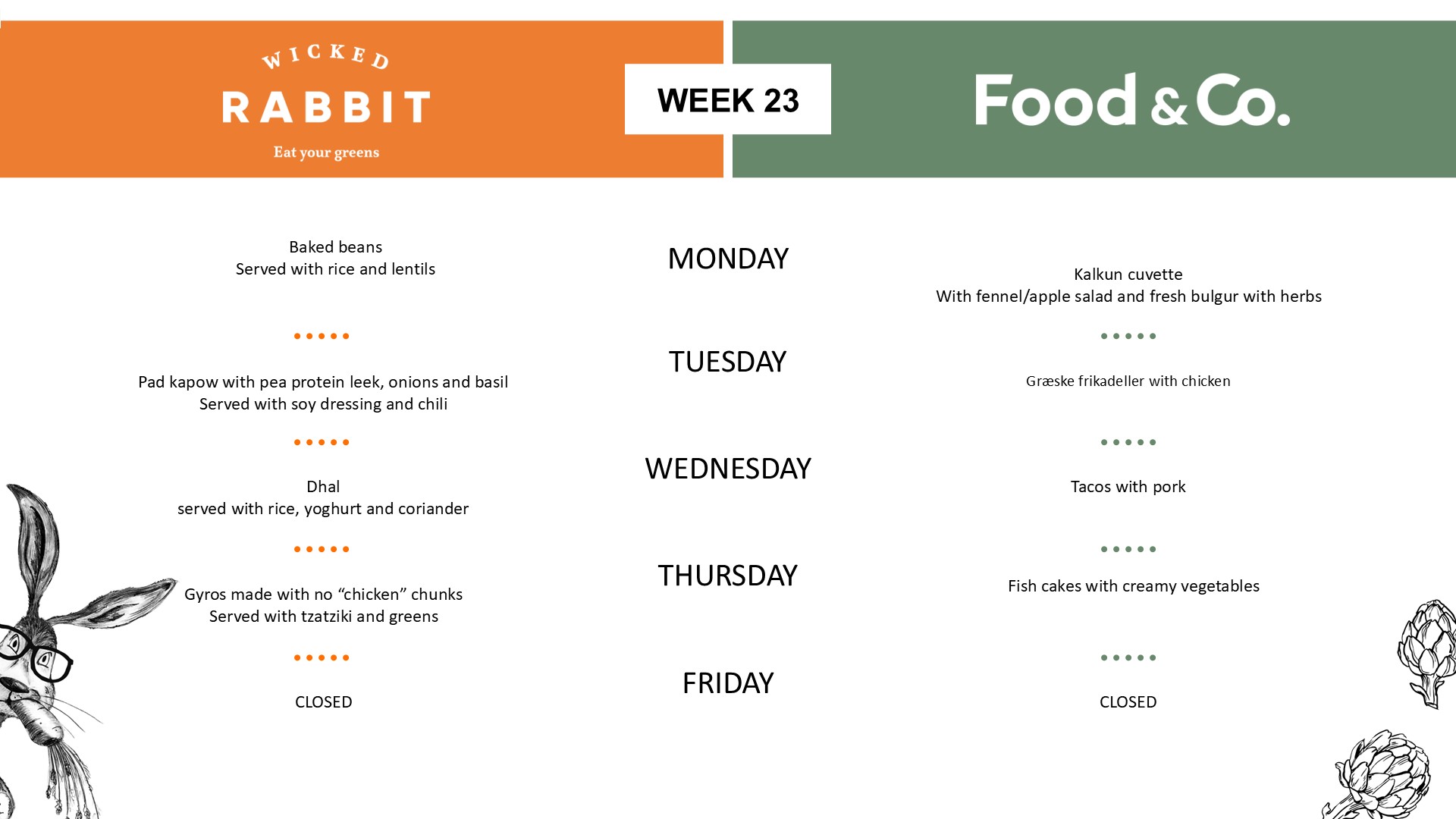 Canteen menu - week 23