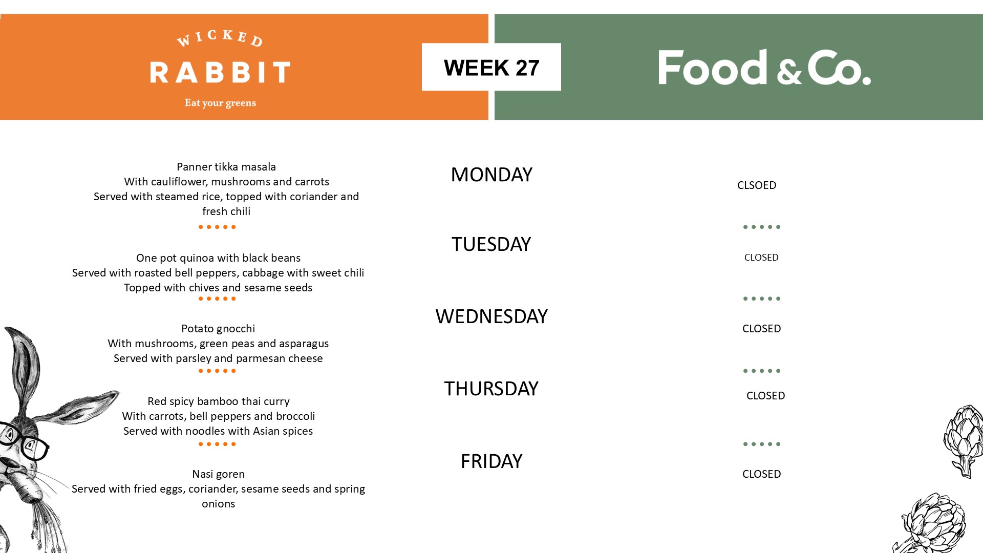 Canteen menu - week 27