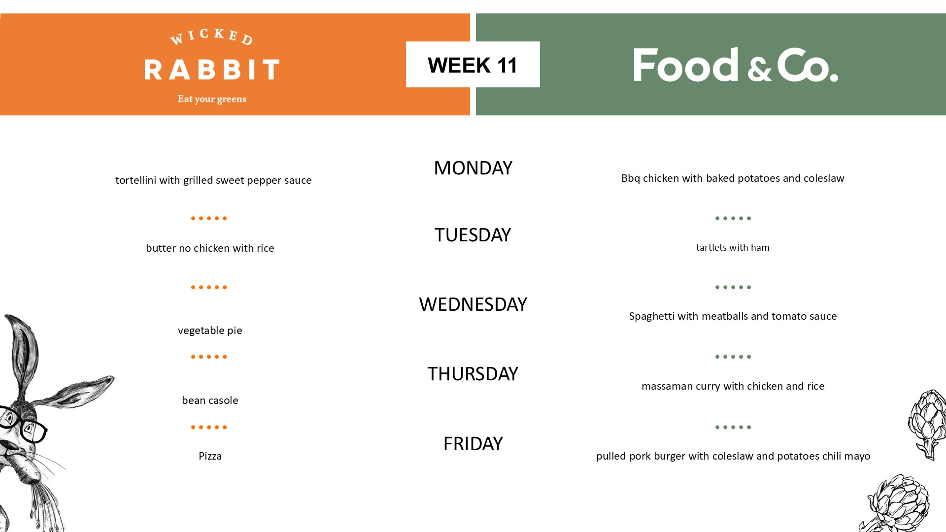 Canteen menu - week 11