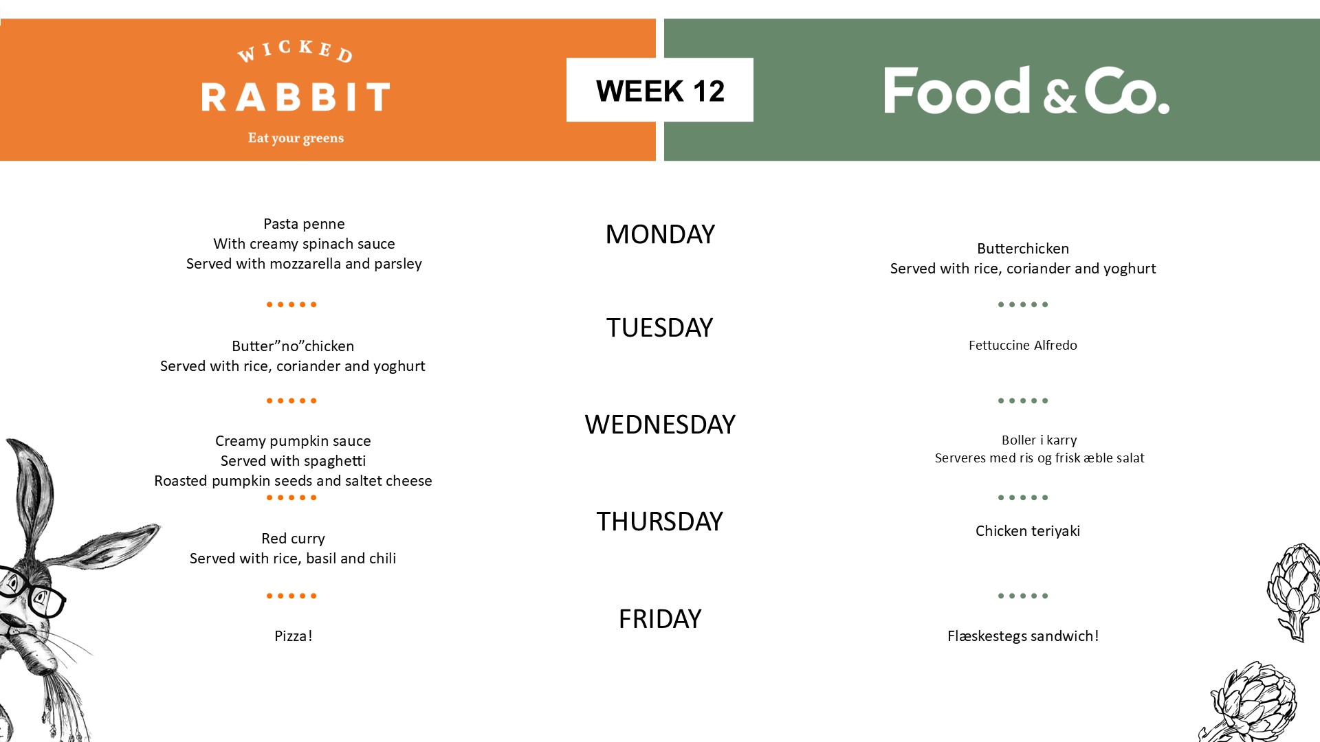 Canteen menu - week 12