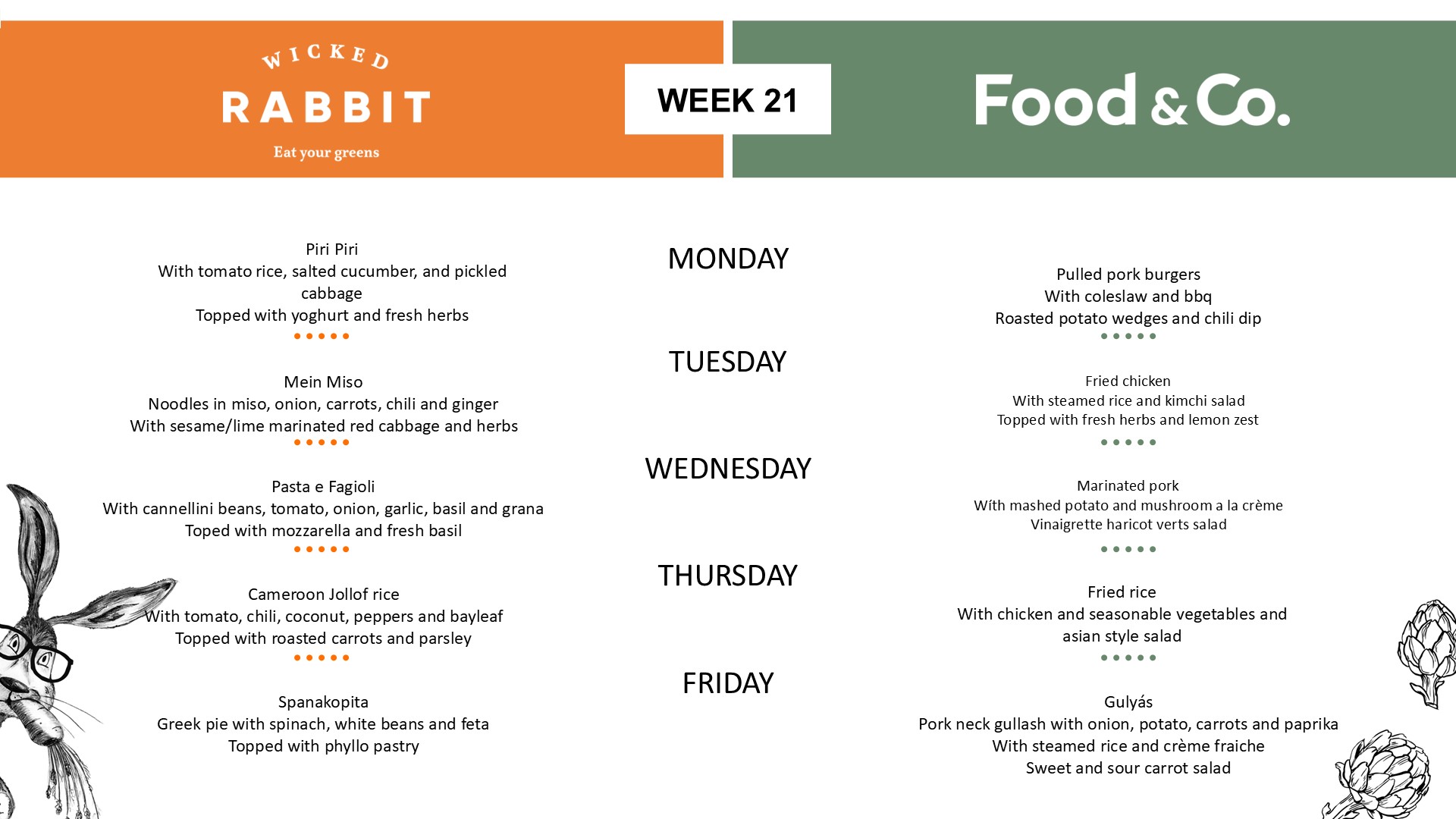 Canteen menu - Week 21