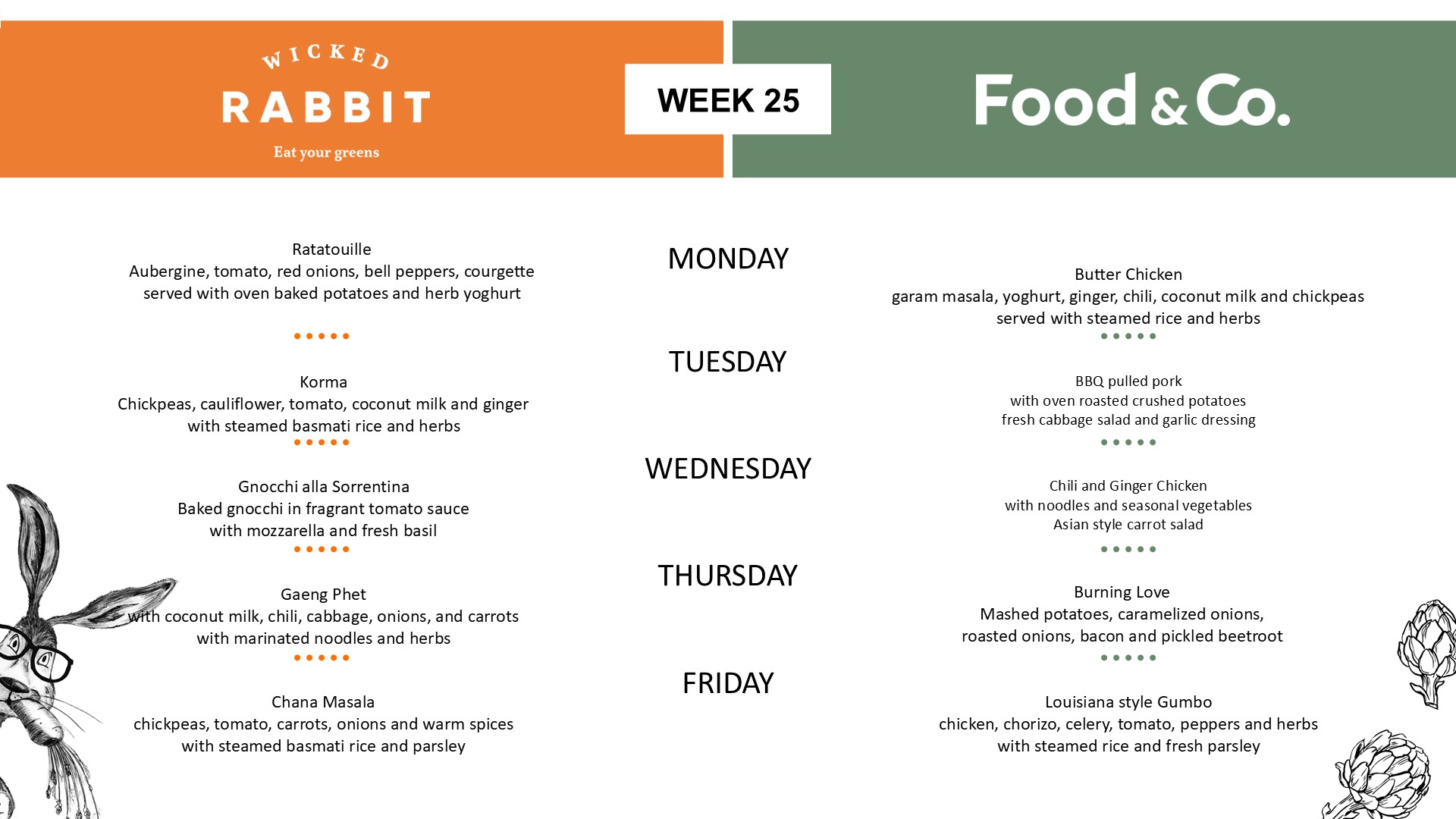 Canteen menu - week 25
