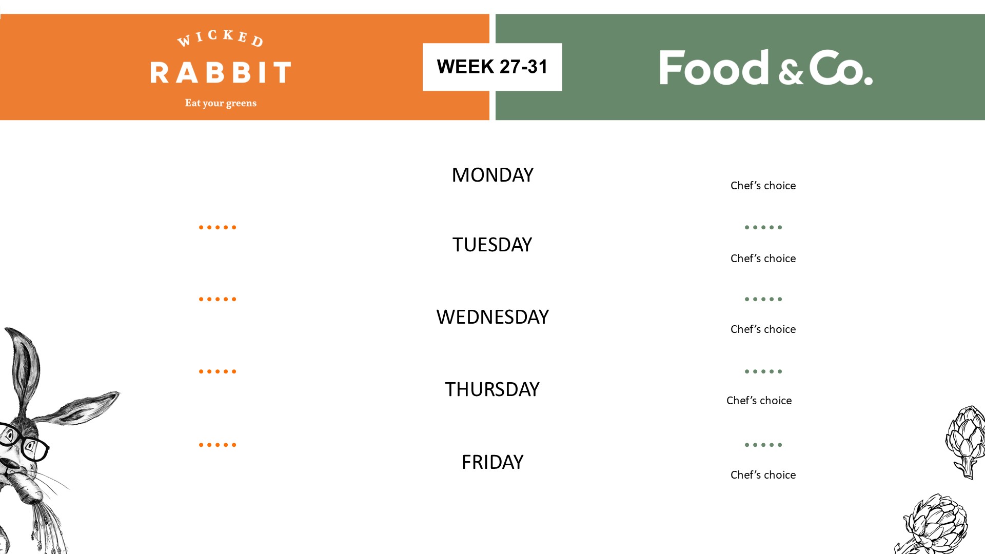 Canteen menu - week 27-31