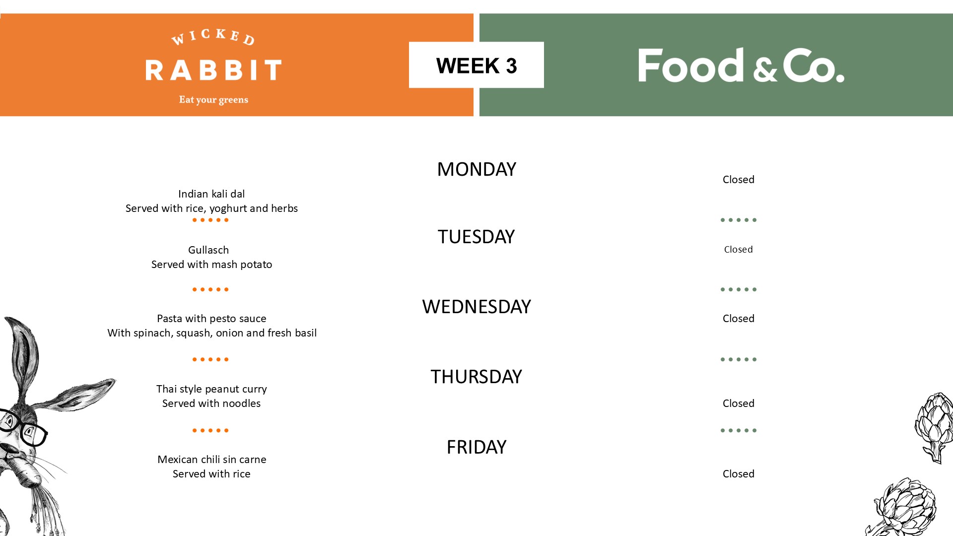 Canteen menu - week 3