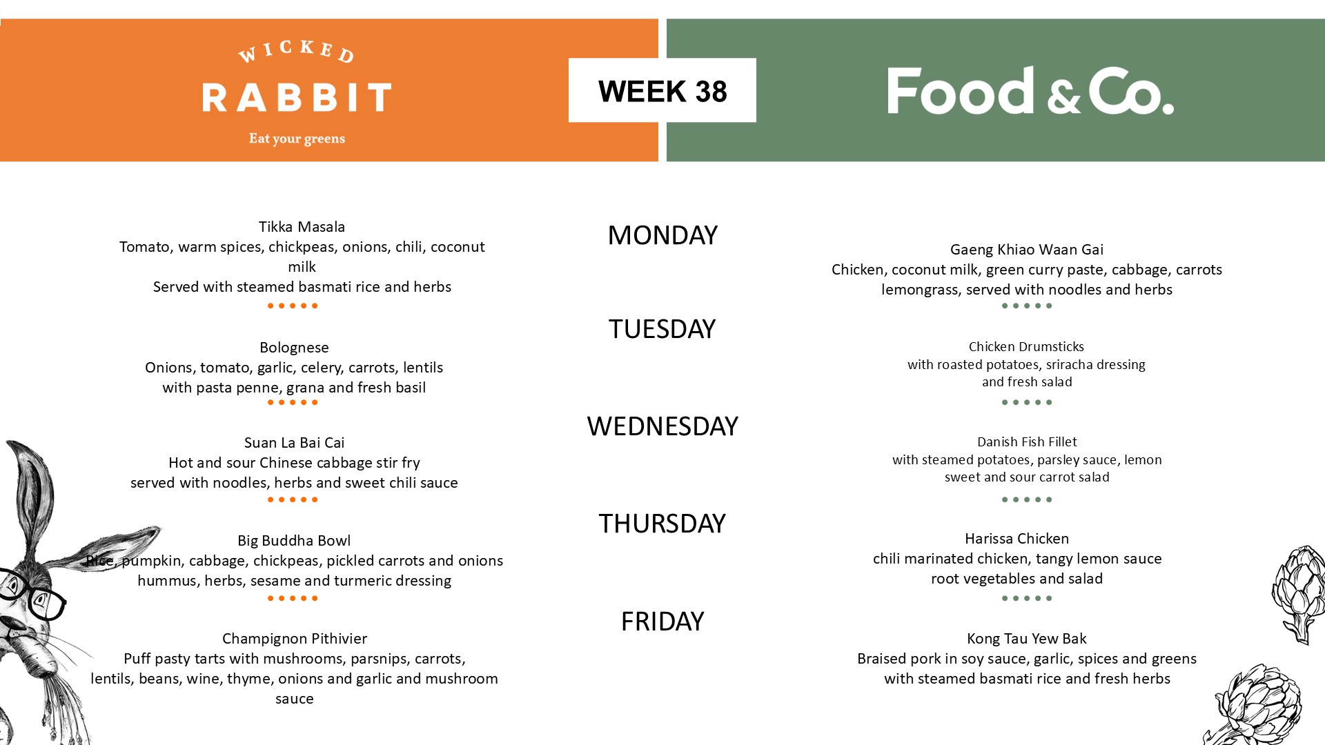 Canteen menu - week 38