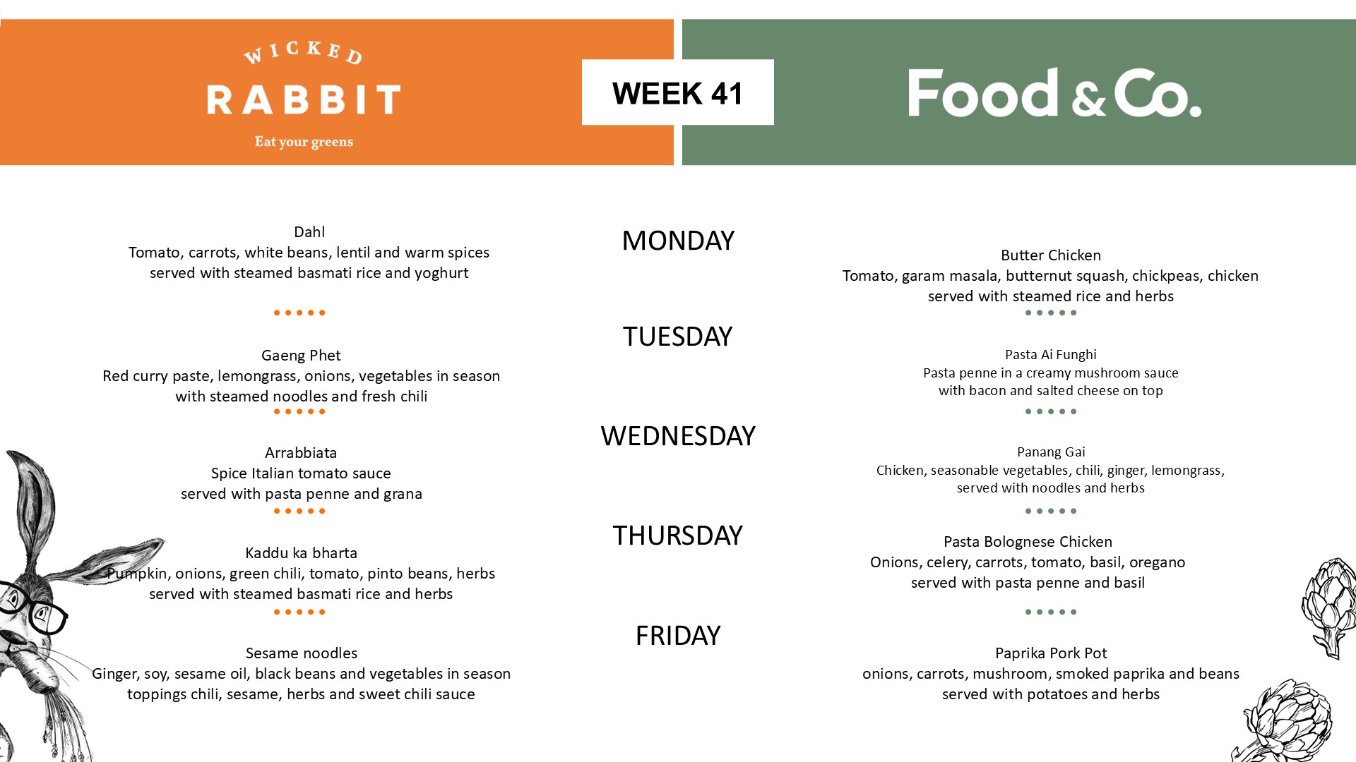 Canteen menu - week 41