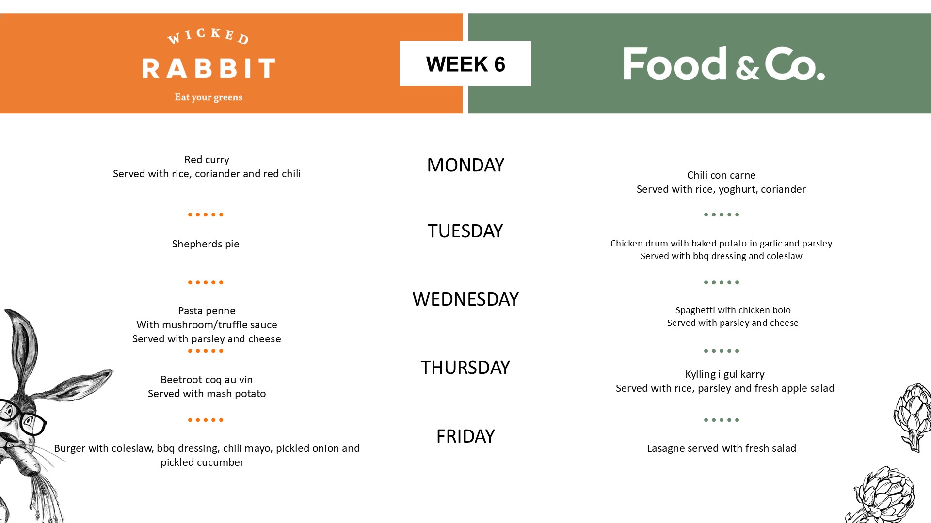 Canteen menu - Week 6