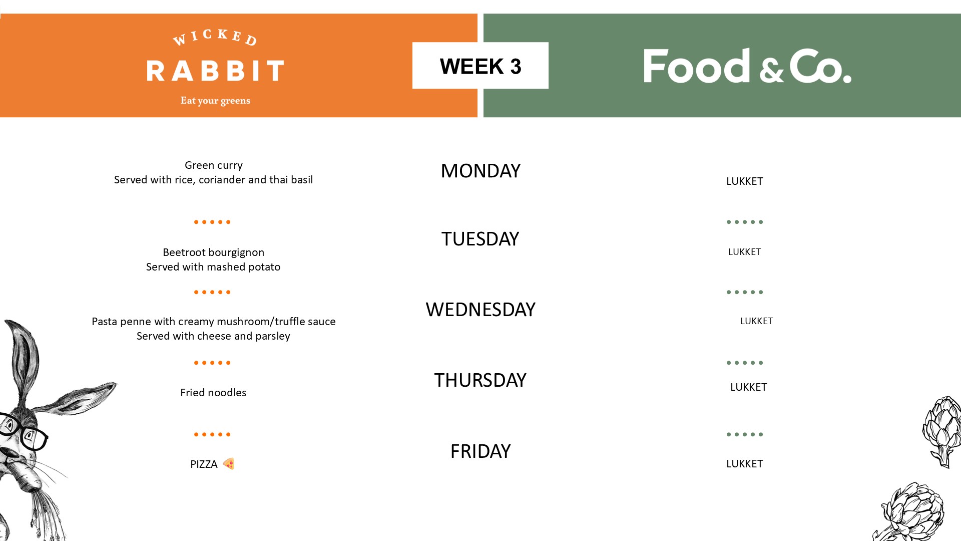 Canteen menu - week 3