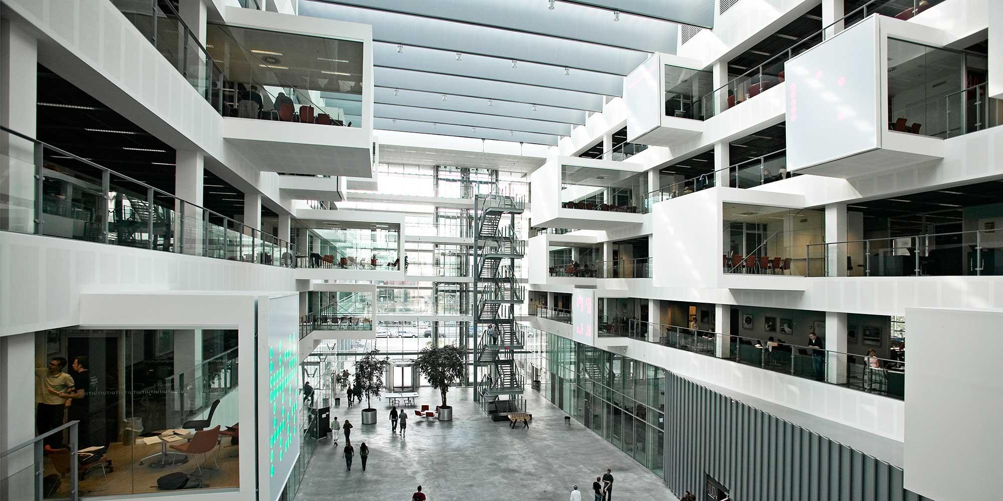 Grand view of ITU atrium and skyboxes by day